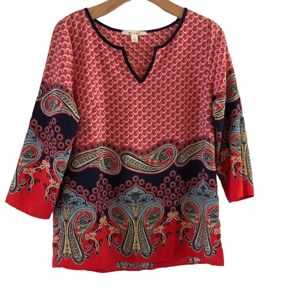 miami Tops - Miami Blouse size Small Polka‎ dot and Paisley